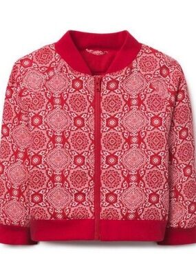 Janie And Jack juno valentine Bomber Varsity Light Jacket Red Size 10 Zip Front
